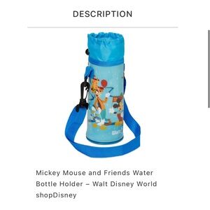 Disney Mickey Mouse Friends Water Bottle Holder Adjustable Strap Parks EUC RARE